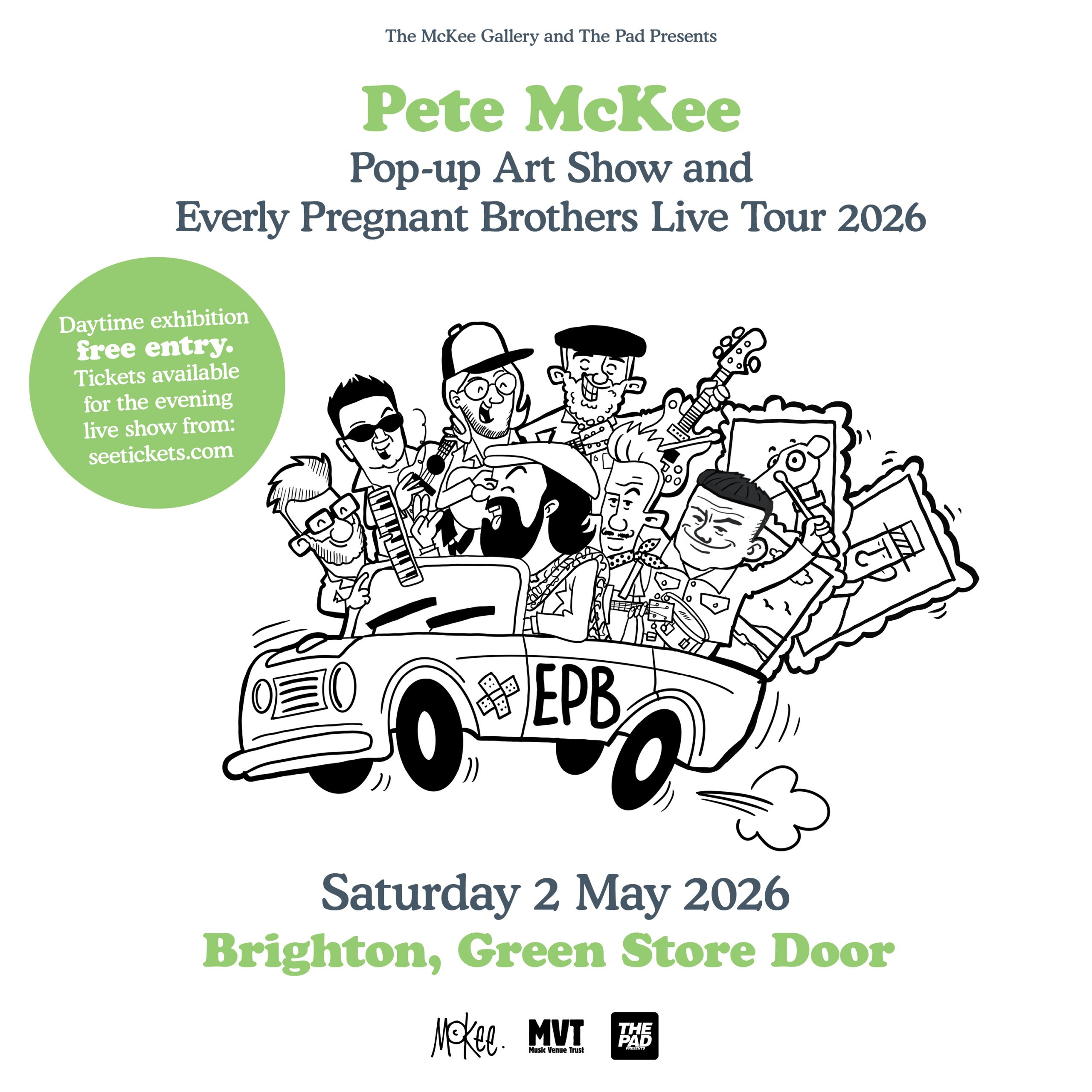 Pete McKee exhibition + The Everly Pregnant Brothers: Live